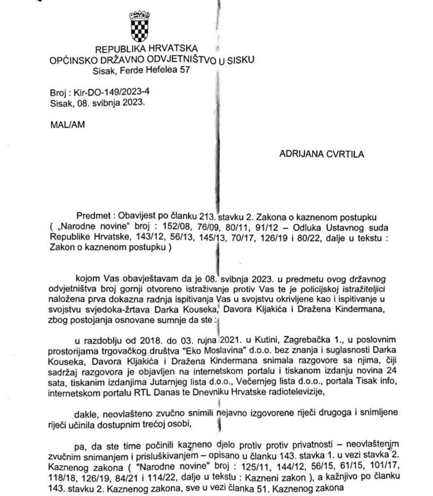 Pobjeda zviždačice! Sud odbacio prijave protiv Adrijane Cvrtile: 'Radila sam savjesno sve...'