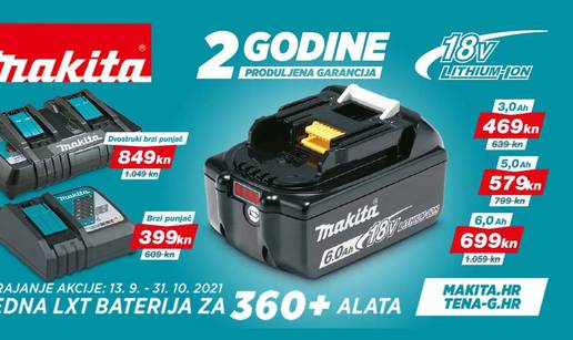 Velika promocija Makita LXT 18v baterija i punjača: Jedna baterija za više od 360 alata