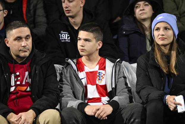 Podgorica: Navijači na tribinama prate utakmicu Crna Gora - Hrvatska