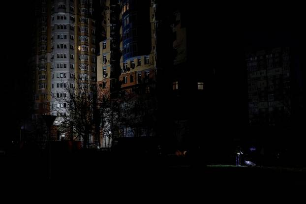 Aftermath of an overnight Russian drone and missile strike in Kyiv