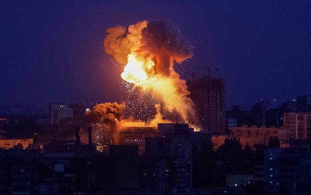 Russian drone and missile strike in Kyiv