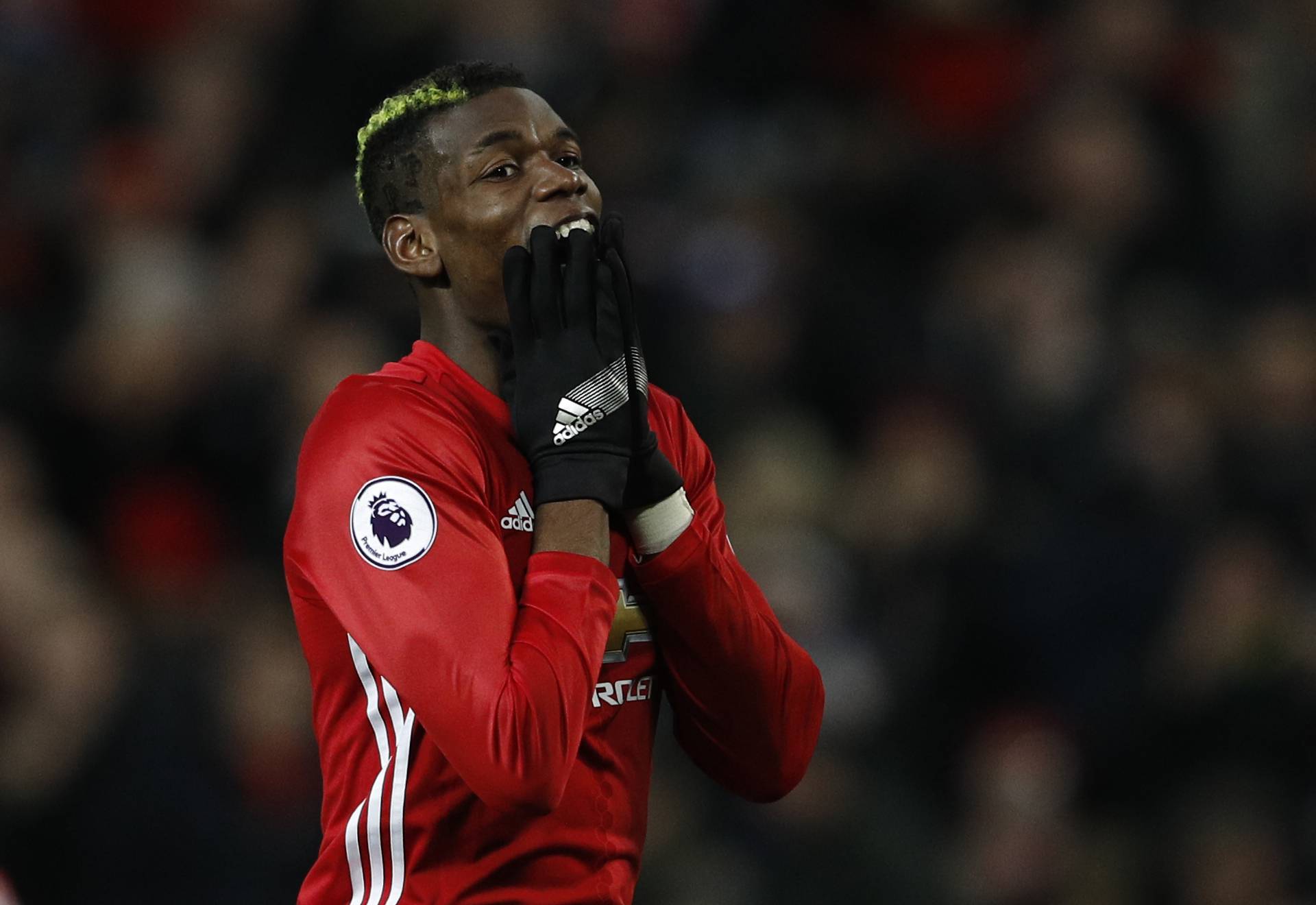 Manchester United's Paul Pogba reacts after a missed chance