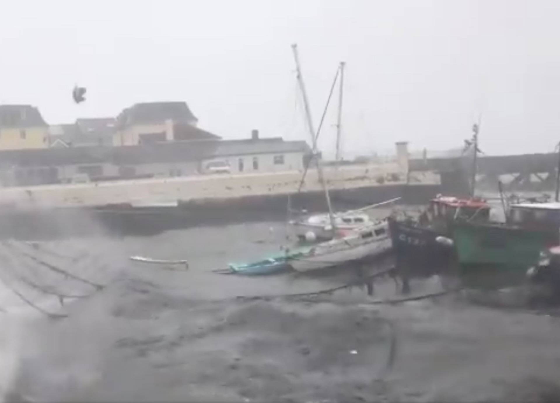 Winds batter the harbour as storm Ophelia hits Cork