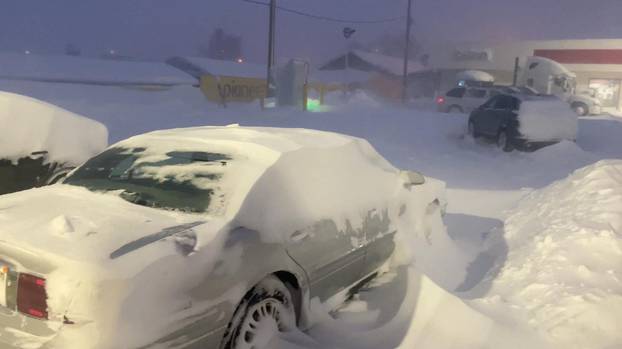 Snow in Murdo, South Dakota