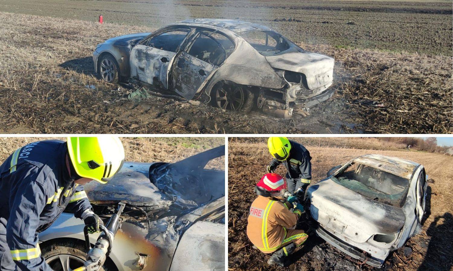 Zapalio svoj BMW, odvezao ga u blatno polje i pustio da izgori...