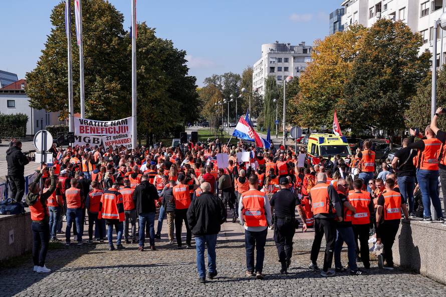 Zagreb: Prosvjed djelatnika zavoda za Hitnu medicinu