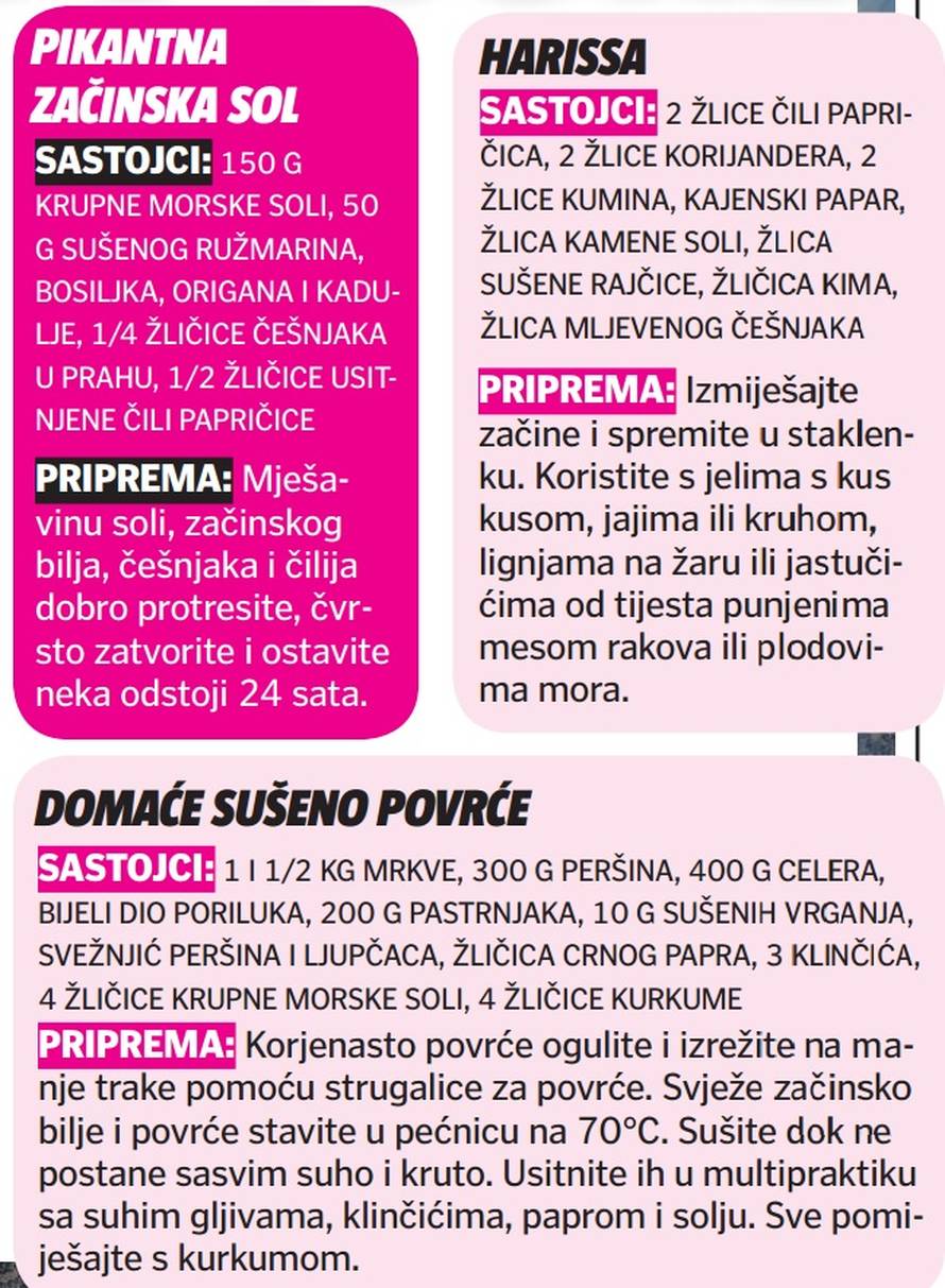 Zimnica od začina: Napravite miks za pečenja, ribu i juhe