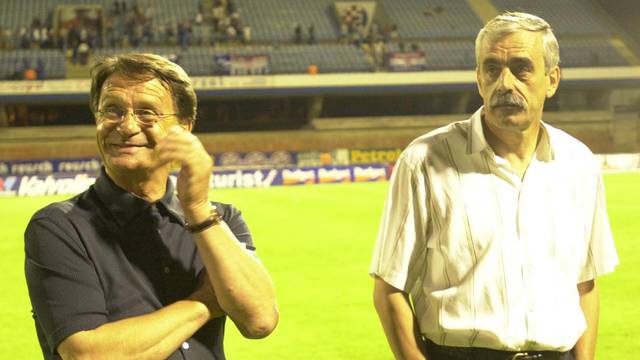 Zagreb: ?iro Blaževi? i Ivan Katalini? na utakmici NK Dinamo - NK Zagreb, 2002.