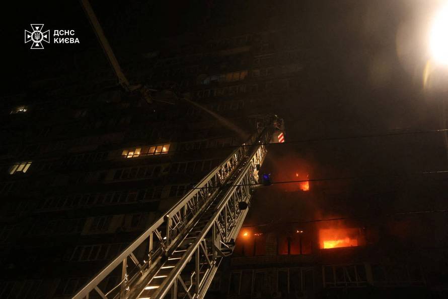 Aftermath of a Russian missile and drone attack in Kyiv