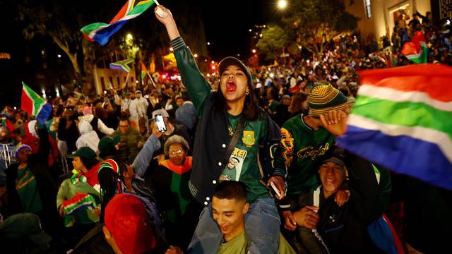 Rugby World Cup 2023 - Final - South Africa fans watch New Zealand v South Africa