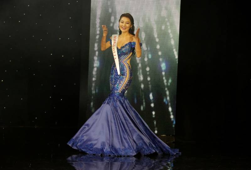 Miss Mongolia Bayartsetseg Altangerel participates in the Miss World 2016 Competition in Oxen Hill, Maryland.