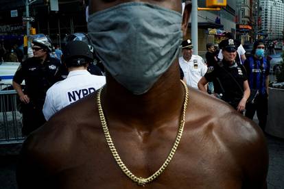 Protest against the death in Minneapolis police custody of George Floyd, in New York