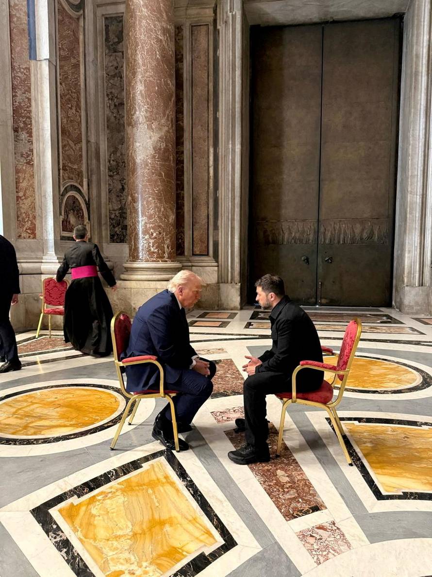 Ukraine's President Zelenskiy meeting U.S. President Trump at the Vatican