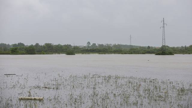 Karlovac: U naselju Selce rijeka Kupa  izlila se iz korita i poplavila cestu