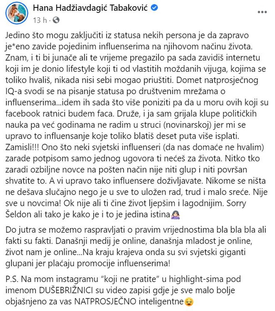 Hana: 'Internet je influencerima donio lifestyle koji ti, moždanim vijugama, nisi mogao priuštiti'