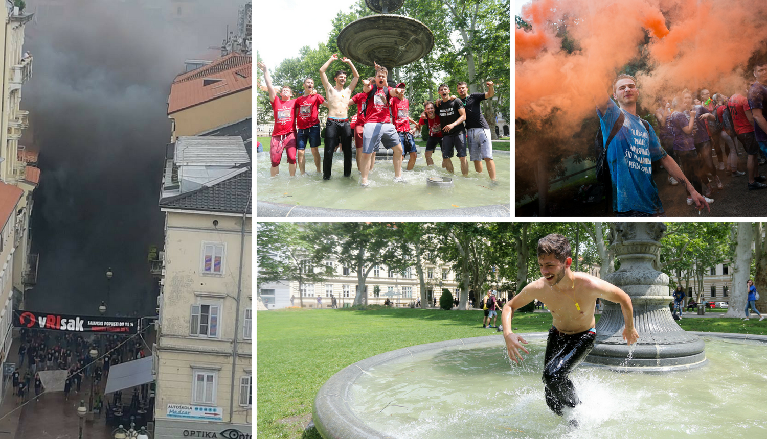 U Rijeci bacili dimnu bombu, u Zagrebu skakali u Manduševac
