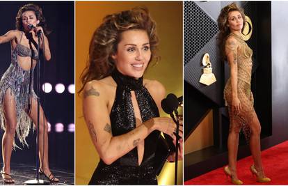Šljokice, resice i dekolte: Ovo su outfiti Miley Cyrus s Grammyja