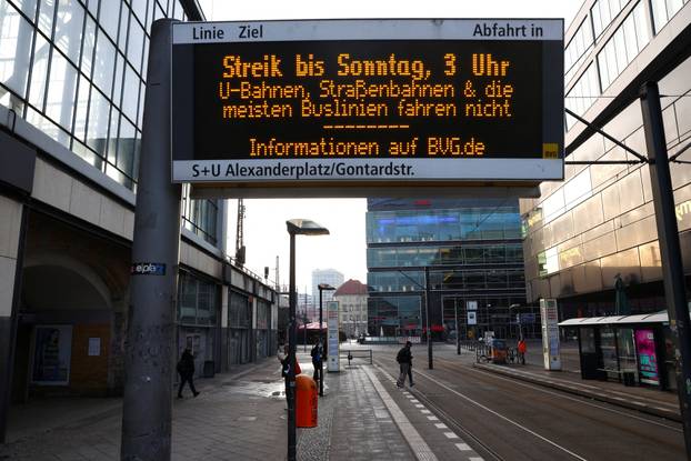 Trade union Verdi calls for a nationwide warning strike for higher wages and better working conditions, in Berlin