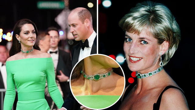 Kate na dodjeli nagrada nosila ogrlicu Lady Di koja u javnosti nije viđena još od njezine smrti
