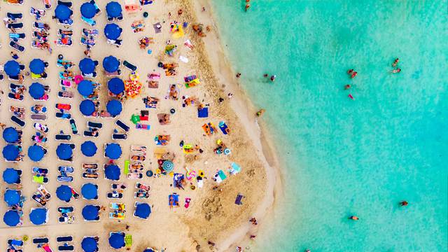 Amazing,Aerial,View,From,Above,Over,Nissi,Beach,In,Cyprus.