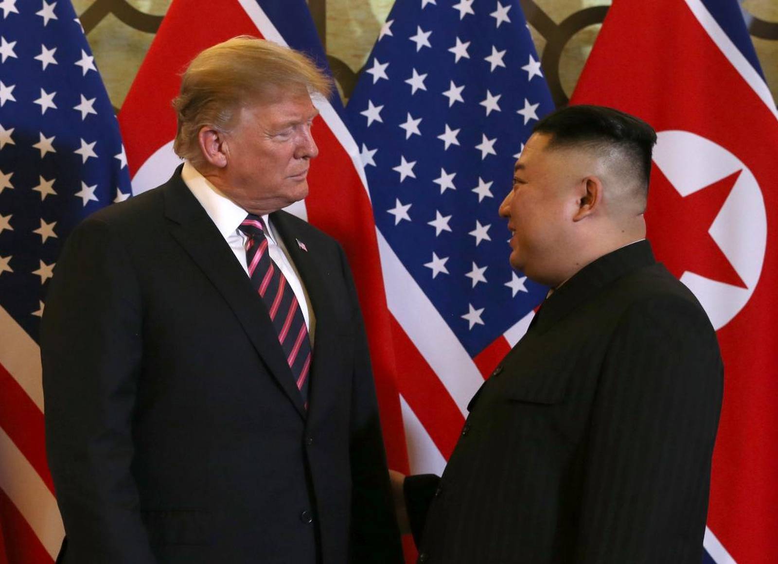 U.S. President Donald Trump meets with North Korean leader Kim Jong Un in Hanoi