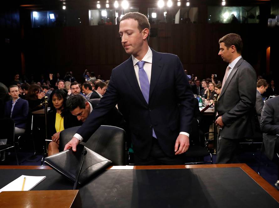 Facebook CEO Zuckerberg continues to testify before a U.S. Senate joint hearing on Capitol Hill in Washington