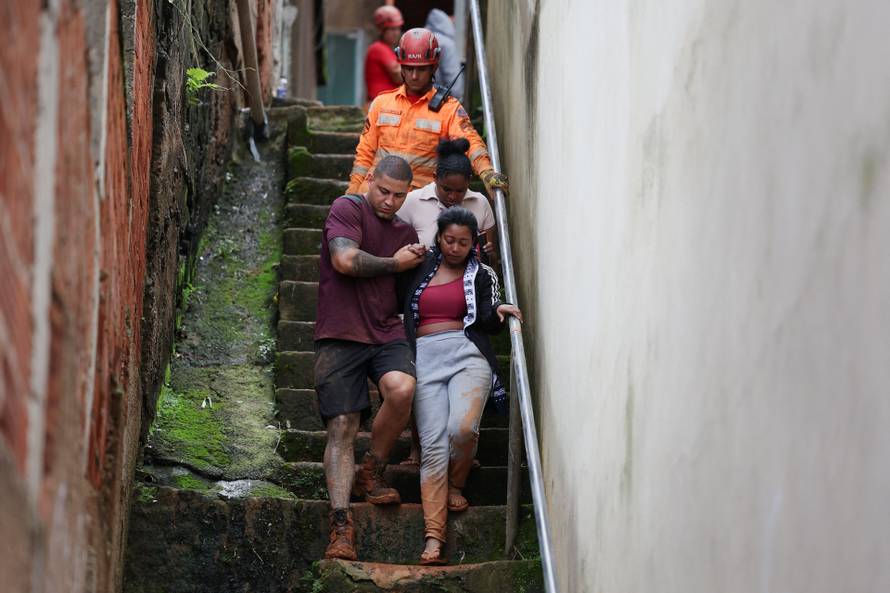 Aftermath of heavy rains in southeastern Brazil
