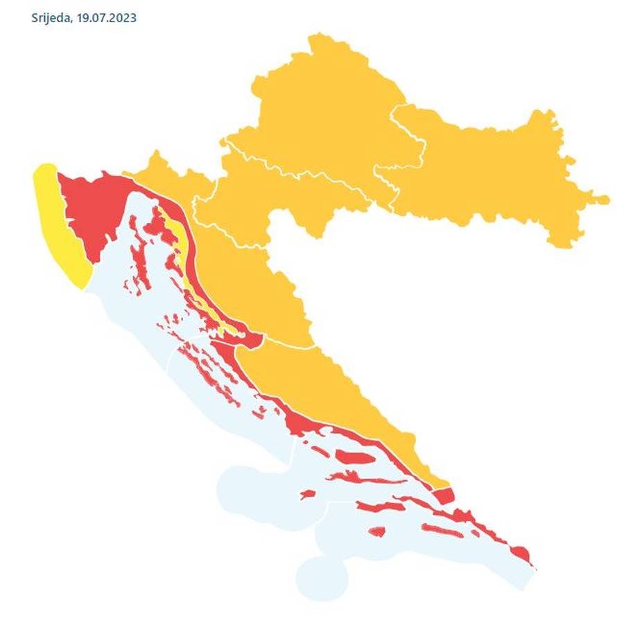 Još se danas pržimo na 40 °C, a onda nagla promjena vremena! Ponegdje moguće i jače oluje