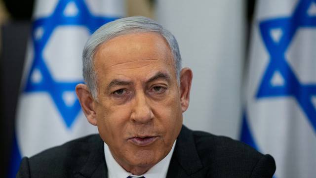 Israeli PM Netanyahu chairs cabinet meeting at HaKirya base, Tel Aviv