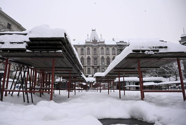 Zagreb: Britanski trg pod snijegom
