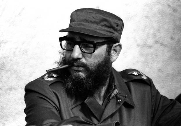 File photo of then Cuban Prime Minister Fidel Castro attending manoeuvres during the 19th anniversary of his and his fellow revolutionaries arrival on the yacht Granma, in Havana