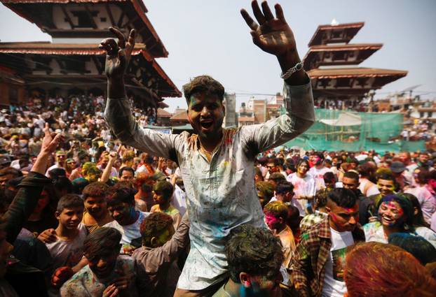 Holi celebration in Kathmandu