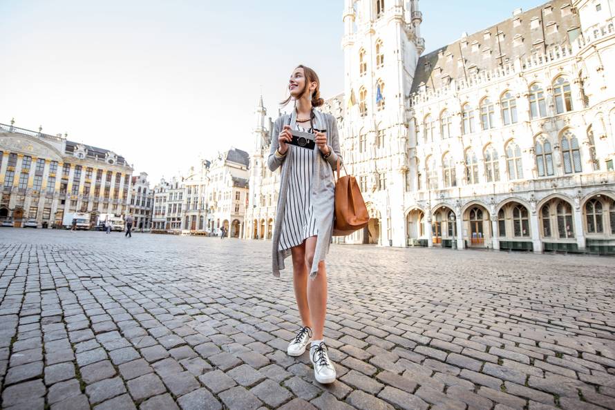 Woman traveling Brussels