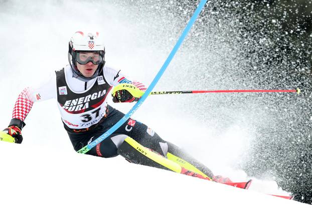 Zagreb:  Hrvatski skijaši u prvoj vožnji muškog slaloma Snow Queen Trophy 2019.
