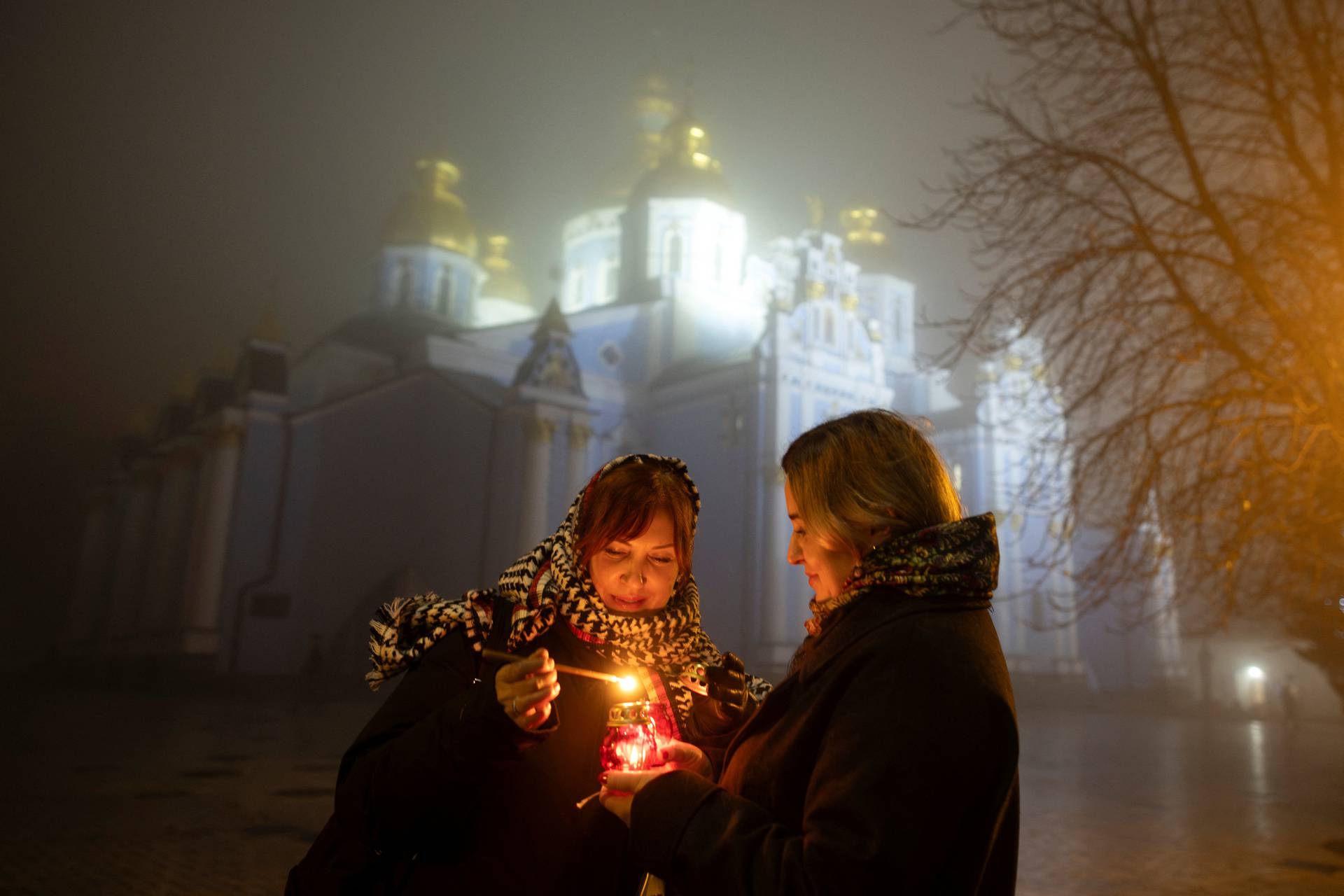 People celebrate Christmas Eve in Kyiv