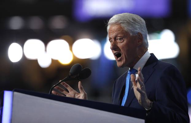 Former U.S. President Bill Clinton speaks during the second night at the Democratic National Convention in Philadelphia