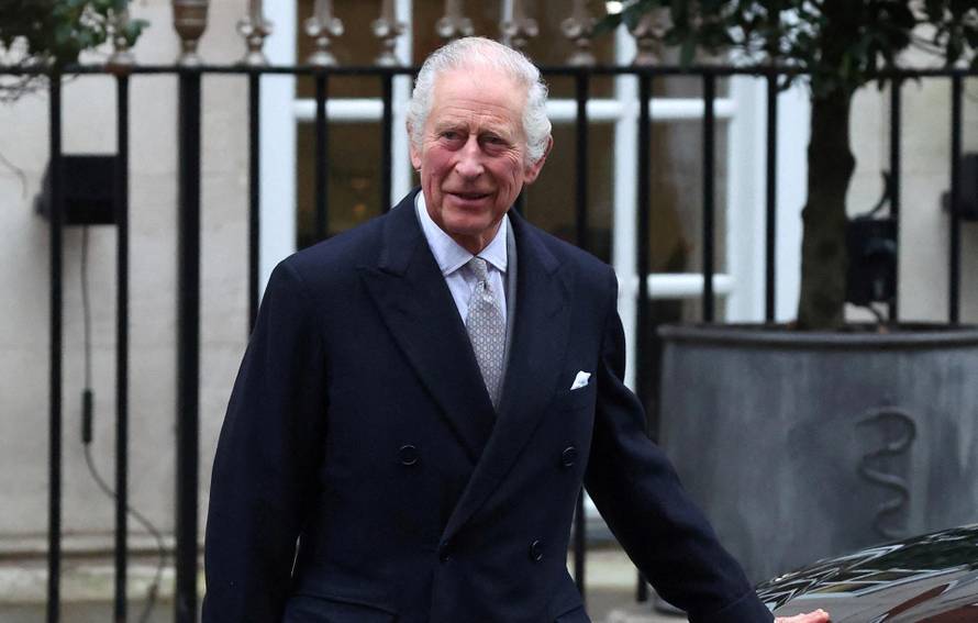 FILE PHOTO: Britain's King Charles leaves the London Clinic after receiving treatment for an enlarged prostate, in London