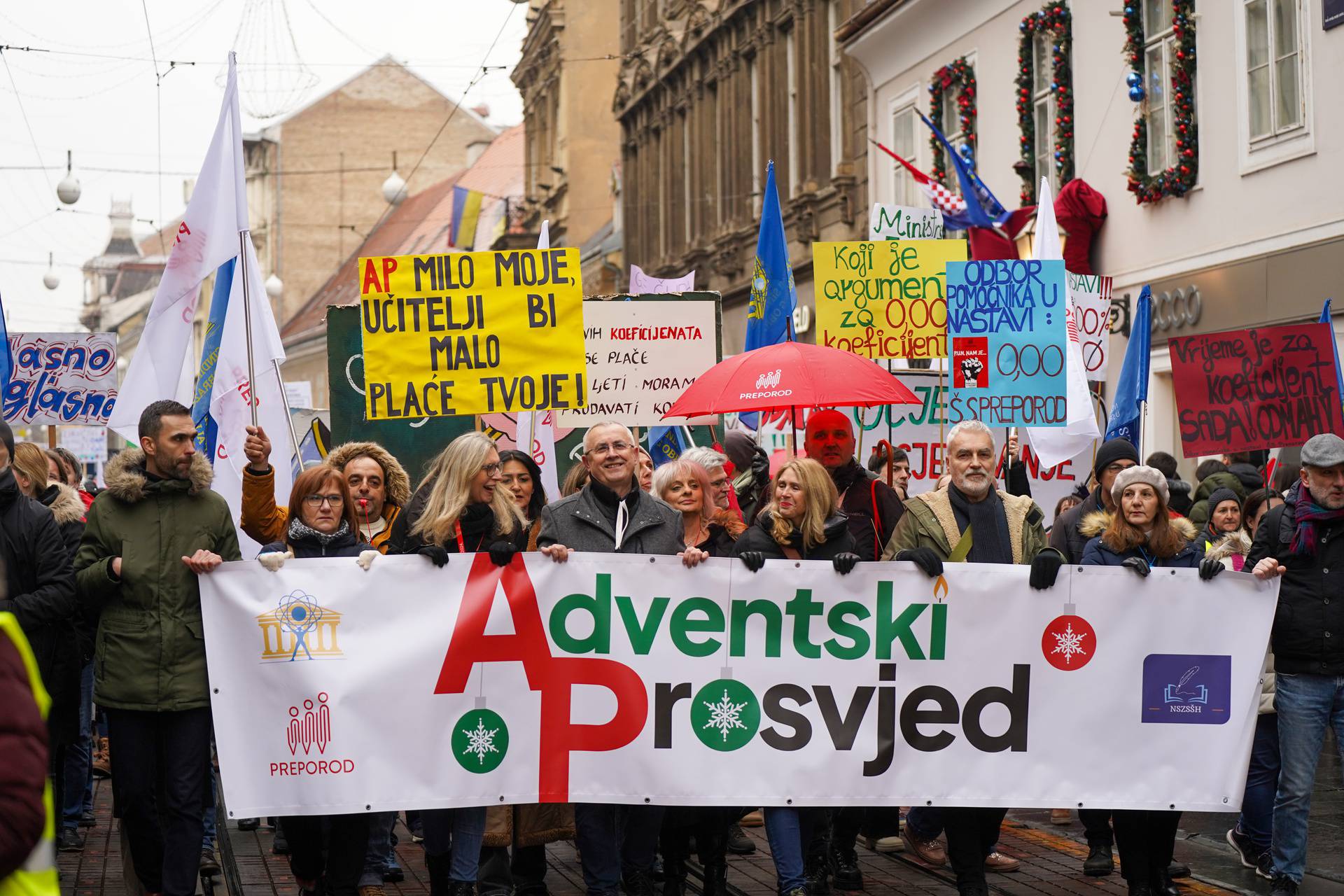 Zagreb: "Adventski prosvjed" prosvjetnih djelatnika