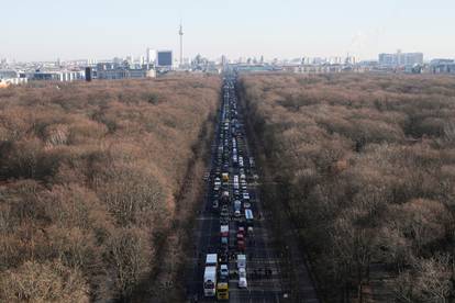 German farmers protest against the cut of vehicle tax subsidies in Berlin