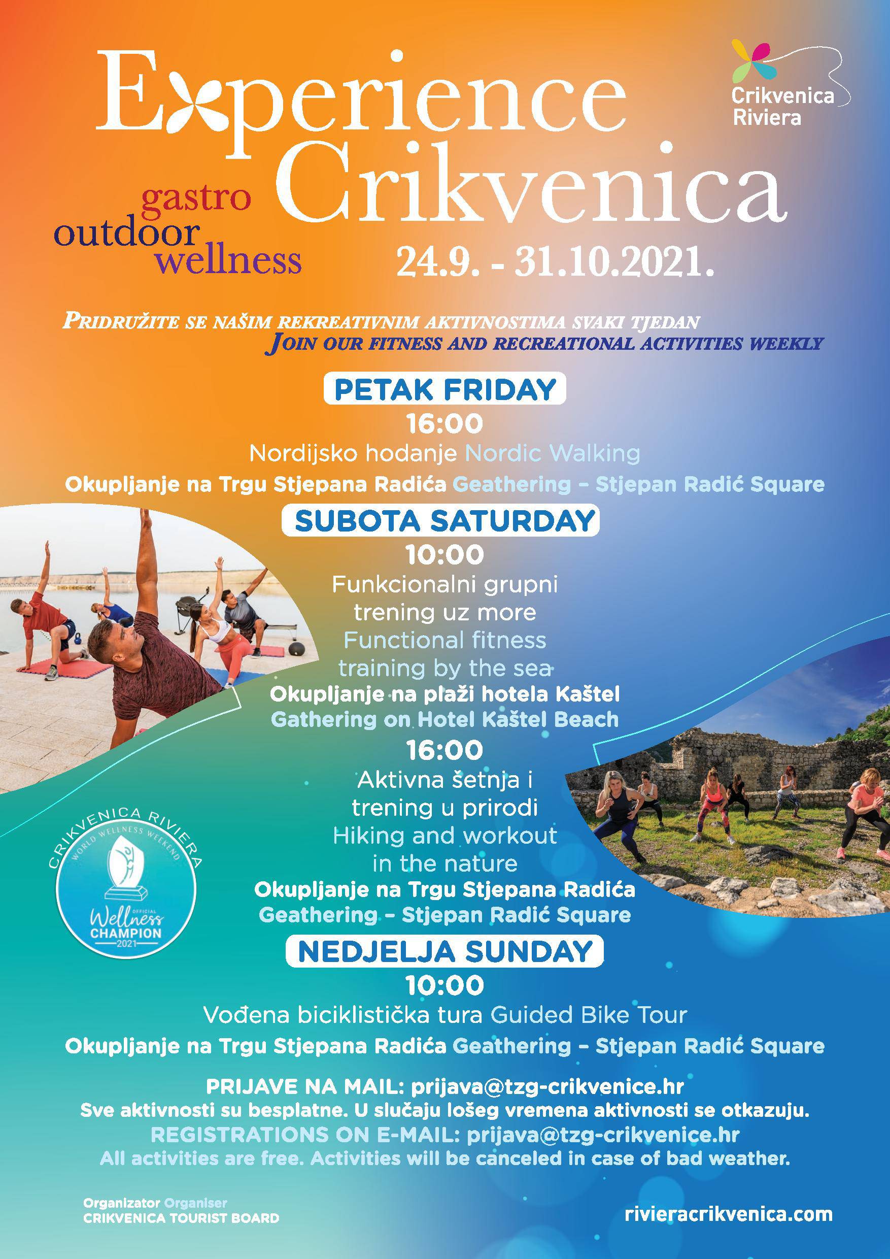 Experience Crikvenica / Doživi Crikvenicu gastro – outdoor – wellness