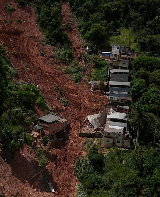 Aftermath of heavy rains in southeastern Brazil