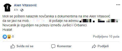 Ne gre on nikamo: Vitasović je izgubio novčanik pa ga našao