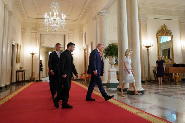 U.S. President Trump meets with Ukrainian President Zelenskiy and European leaders, in Washington, D.C.