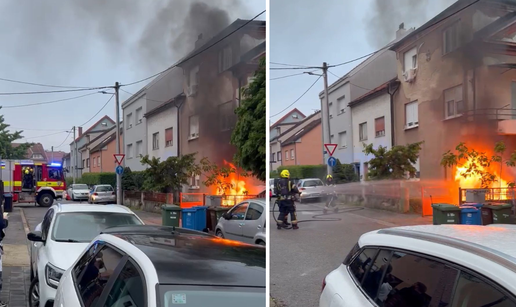 VIDEO Buktinja kod zagrebačke remize. Auto planuo u dvorištu kuće: 'Budili smo susjede...'