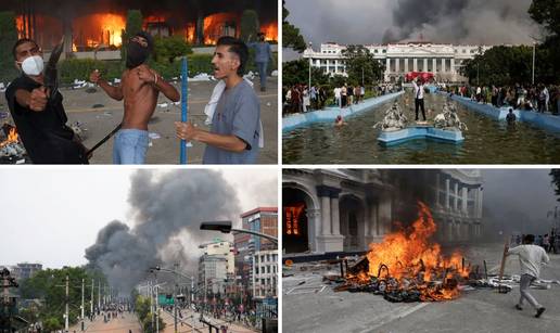 FOTO Prosvjednici u Nepalu zapalili zgradu Parlamenta. Na ulicama kaos:   Raste broj mrtvih