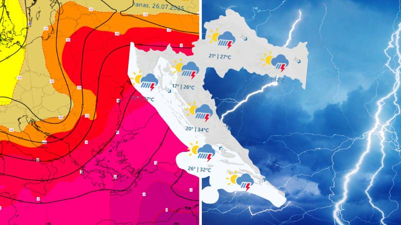 Stiže grmljavinsko nevrijeme, tuča i jak vjetar diljem zemlje! Na Jadranu moguće i pijavice