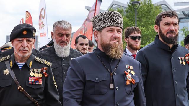 Victory Day military parade in Grozny, Russia