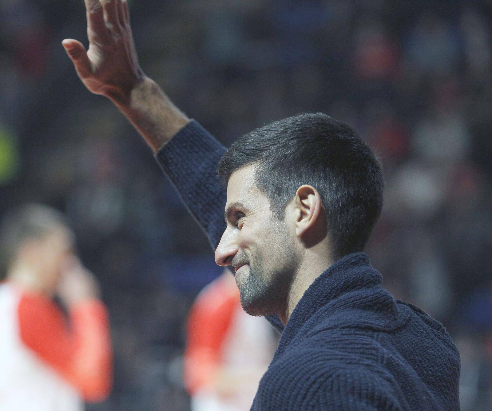 Beograd: Novak Đoković na košarkaškoj utakmici između Crvene Zvezde i Barcelona