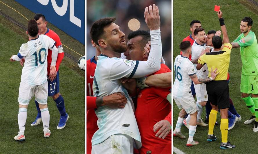 Leo na hlađenju: Messi u svađi s kapetanom Čilea dobio crveni