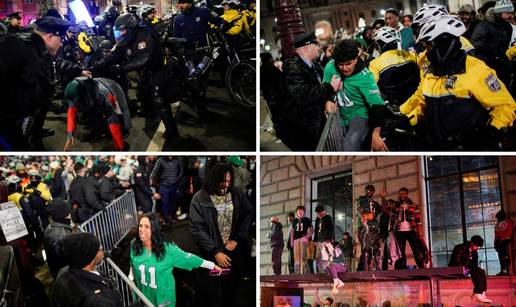 FOTO Sukobi s policijom, palež i  kaos: Pogledajte kako se u Philadelphiji slavi Super Bowl